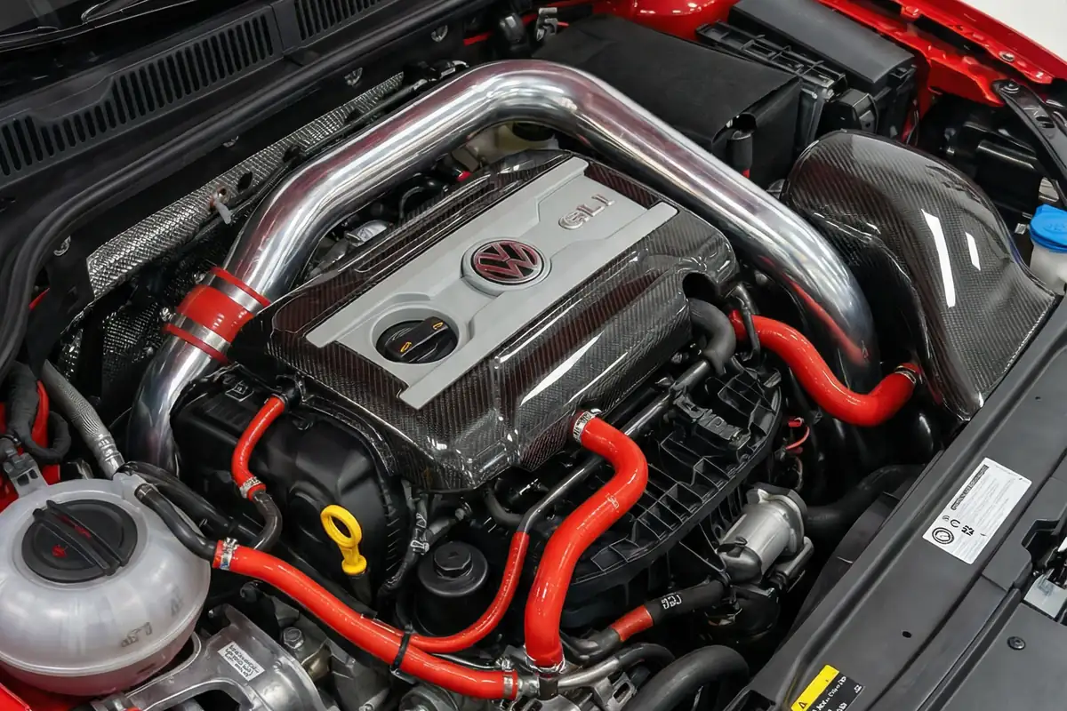 Motor do Volkswagen Brasilia GLI Restomod, com capa 